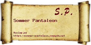 Sommer Pantaleon névjegykártya